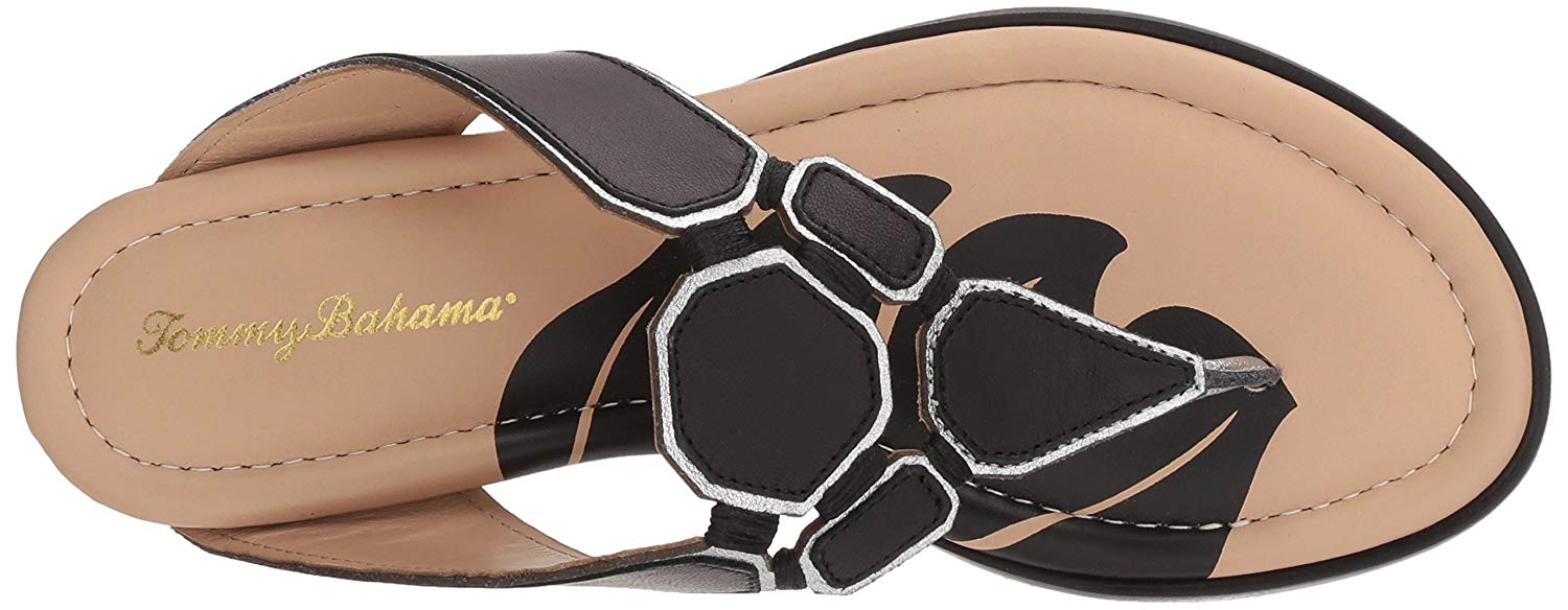 Tommy Bahama Women's Bay Springs Flat Sandal, Black, 10 - Picture 18 of 19