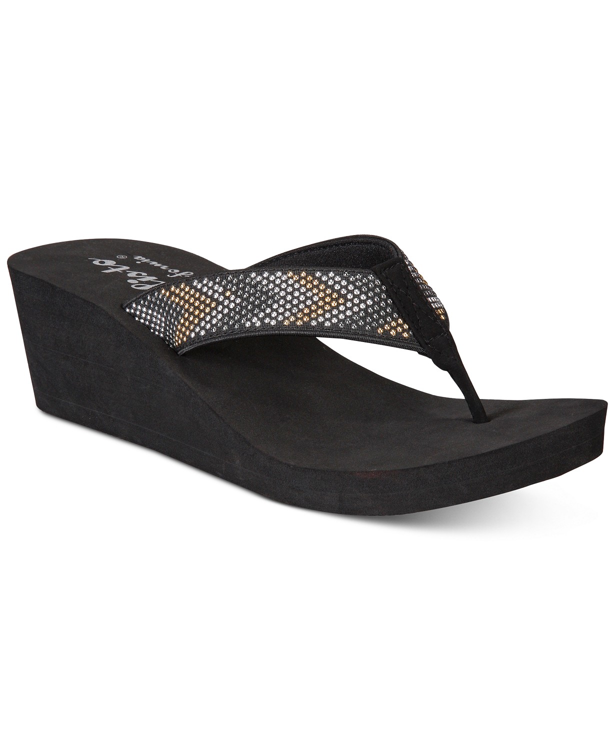 Callisto Jester Womens Thong Wedge Sandal - New With Defect (Black