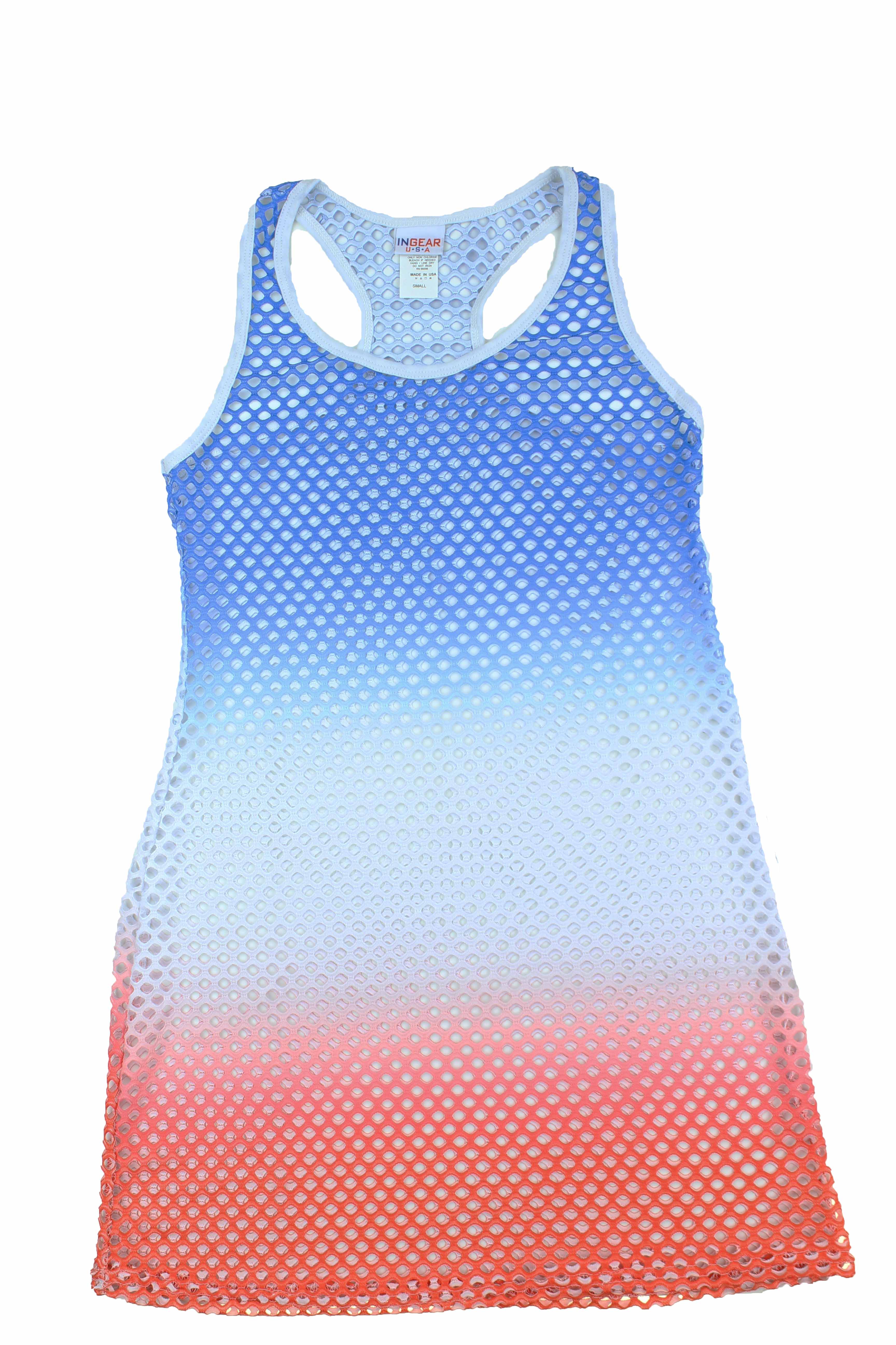 Ingear Womens Americana Mesh Racerback Tank Dress Cover Up - Picture 4 of 9