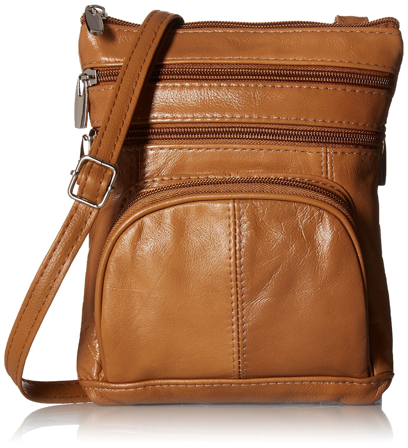 Roma Leathers Genuine Leather MultiPocket Crossbody Purse Bag eBay