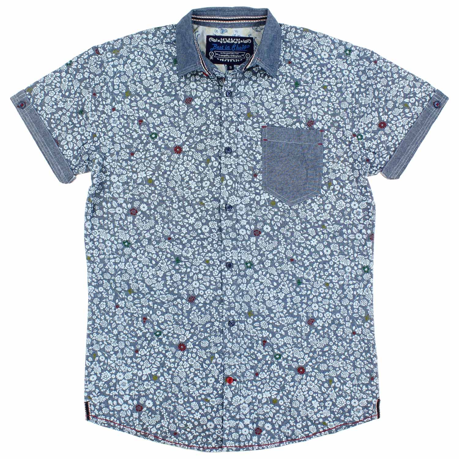 Tranquility & Mayhem Best In Show Men's Short Sleeve Button Down Shirt, Small - Picture 2 of 5