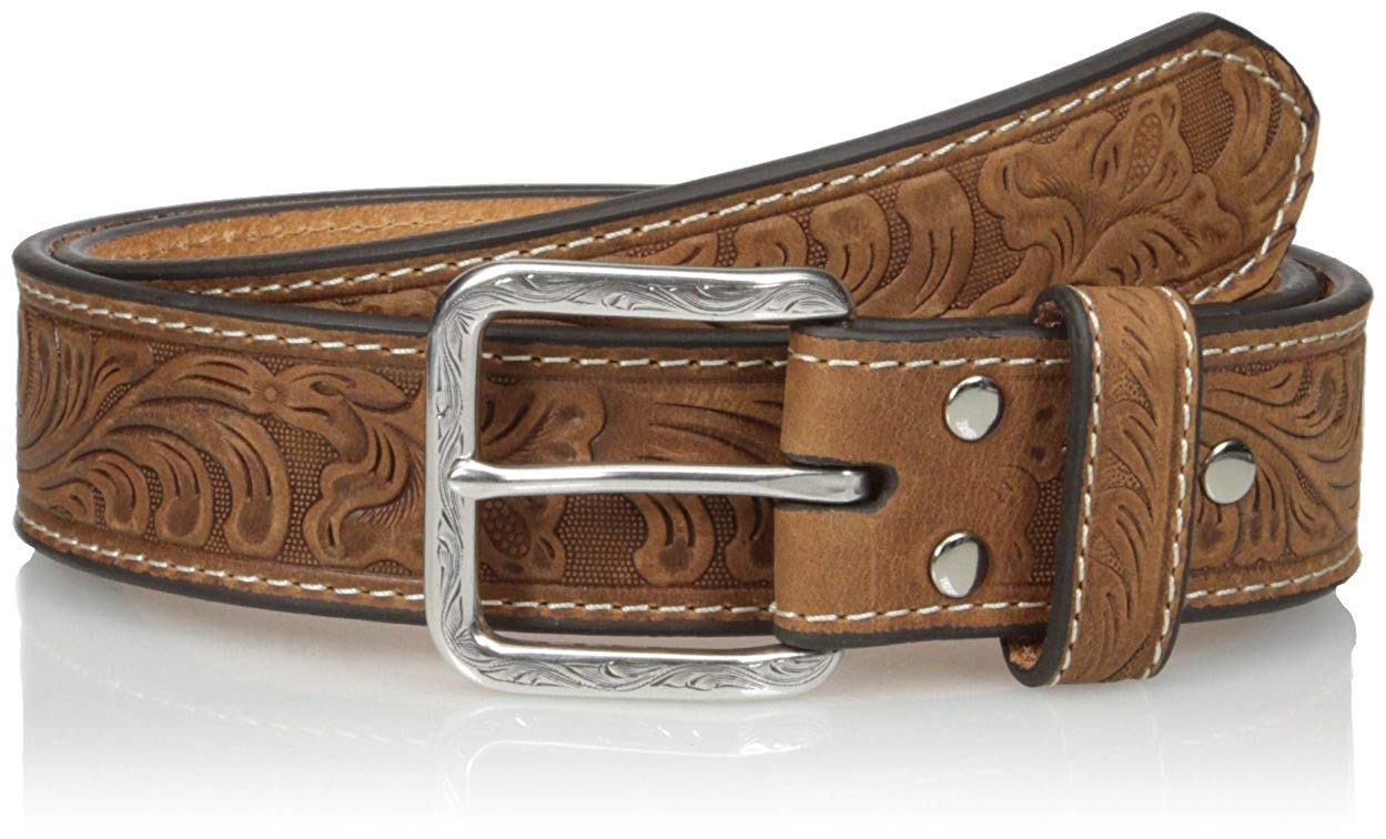 Nocona Mens Floral Embossed Western Leather Belt eBay