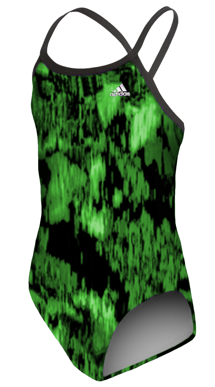Adidas Girls C-Back Equinox Camo Print One Piece Swimsuit - Picture 3 of 4