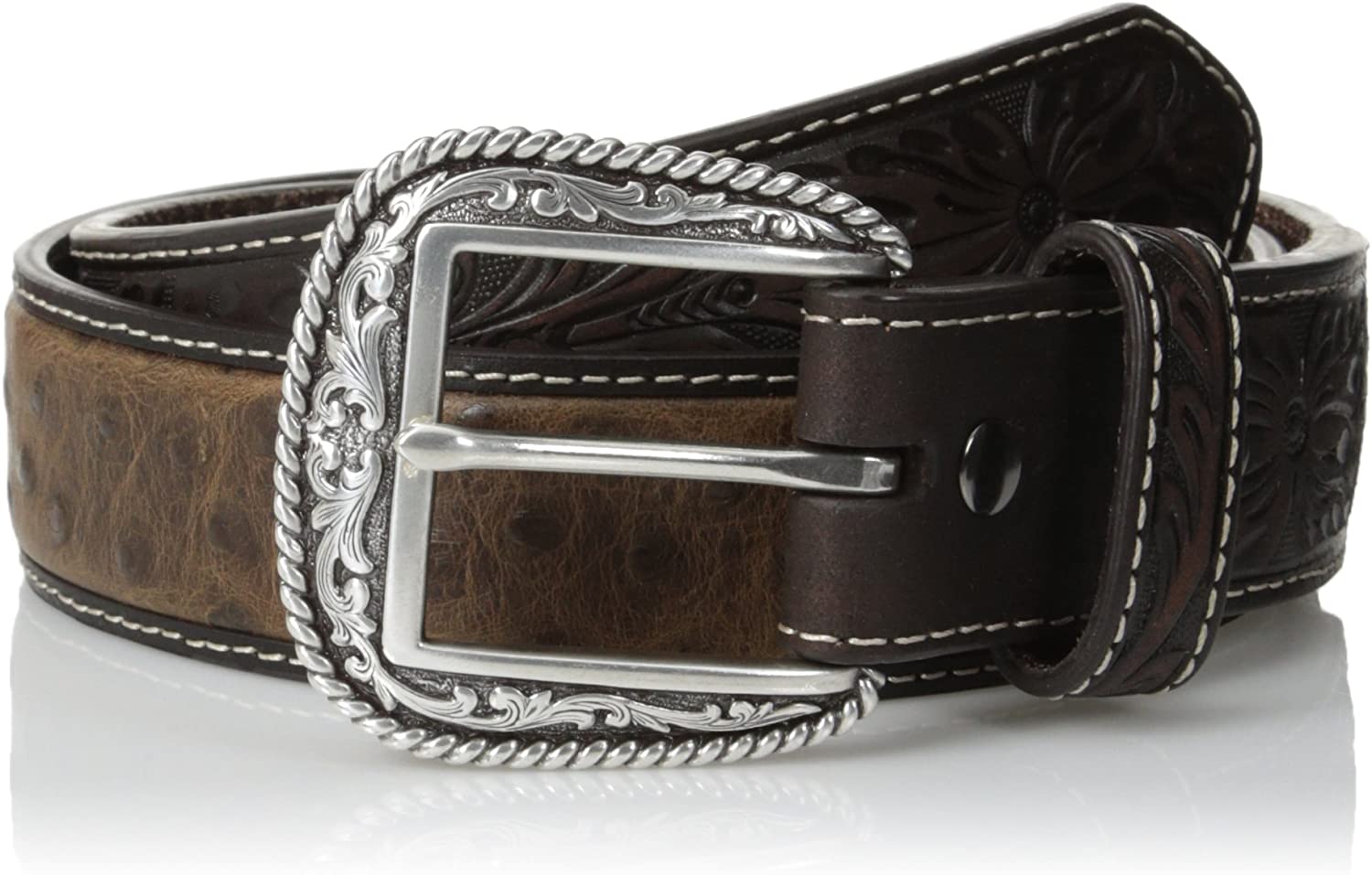 Y2K Western vintage Embossed Ostrich Statement leather Belt Ostrich Embossed Leather Belt Brown Western | Mercari main image 4