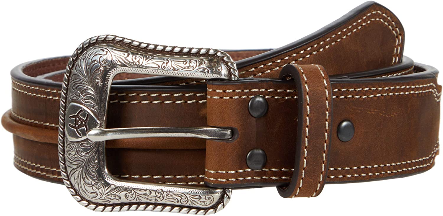 Ariat Mens Western Oil Skin Raised Strip Leather Belt | eBay