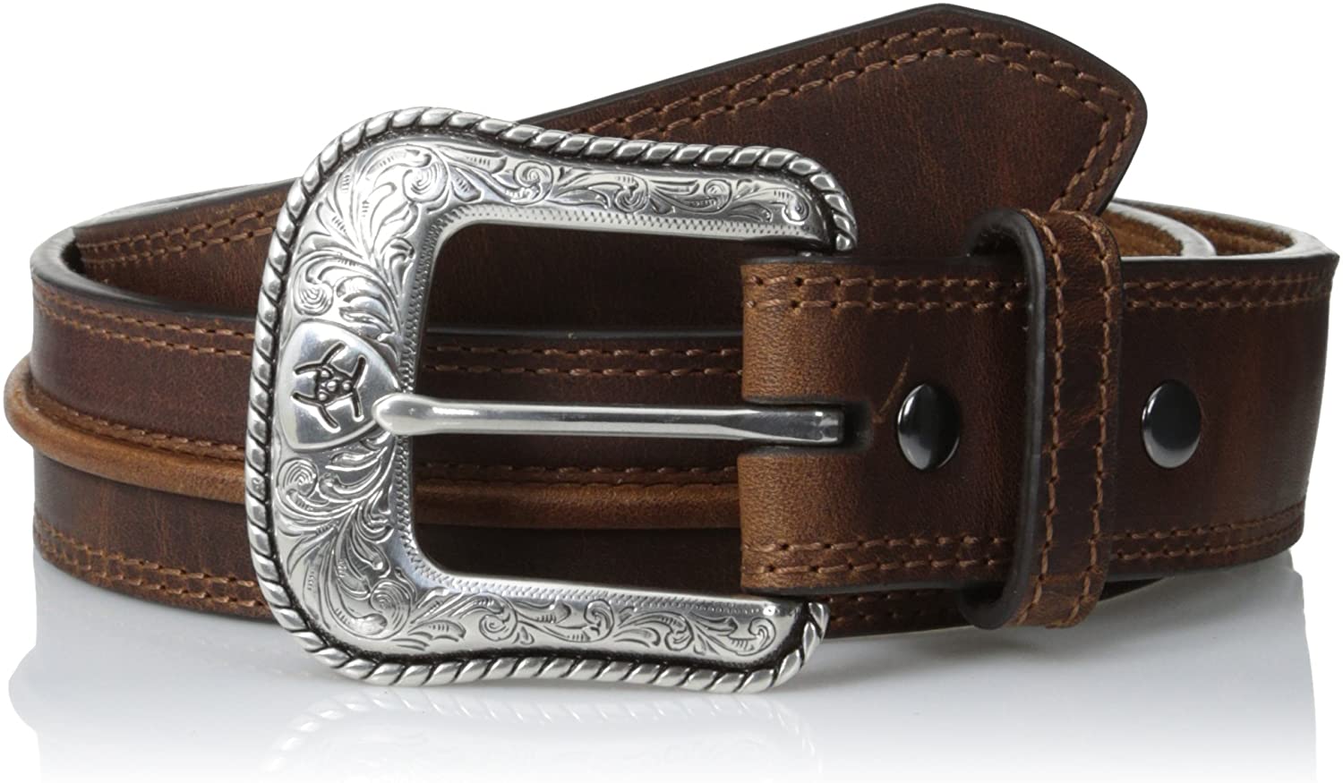 Ariat Mens Western Oil Skin Raised Strip Leather Belt | eBay