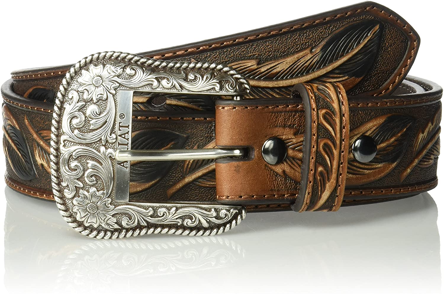 Western Belt with Floral Buckle Faux Leather Adjustable Women\'s Accessory Western-Leather-Belts-Women Vintage Waist-Belts with Hollow  main image 2