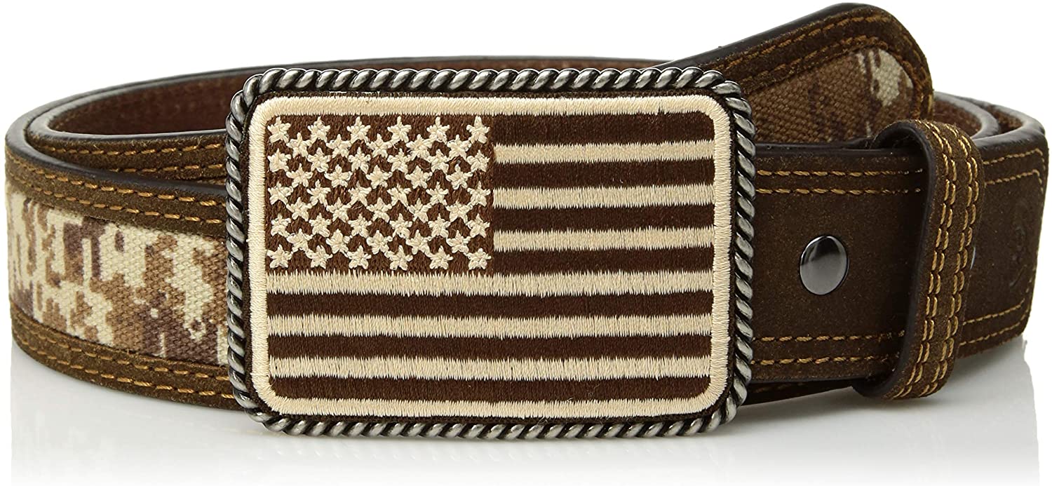 Ariat Boys Sport Patriot Digital Camo USA Flag Buckle Belt - Picture 5 of 7