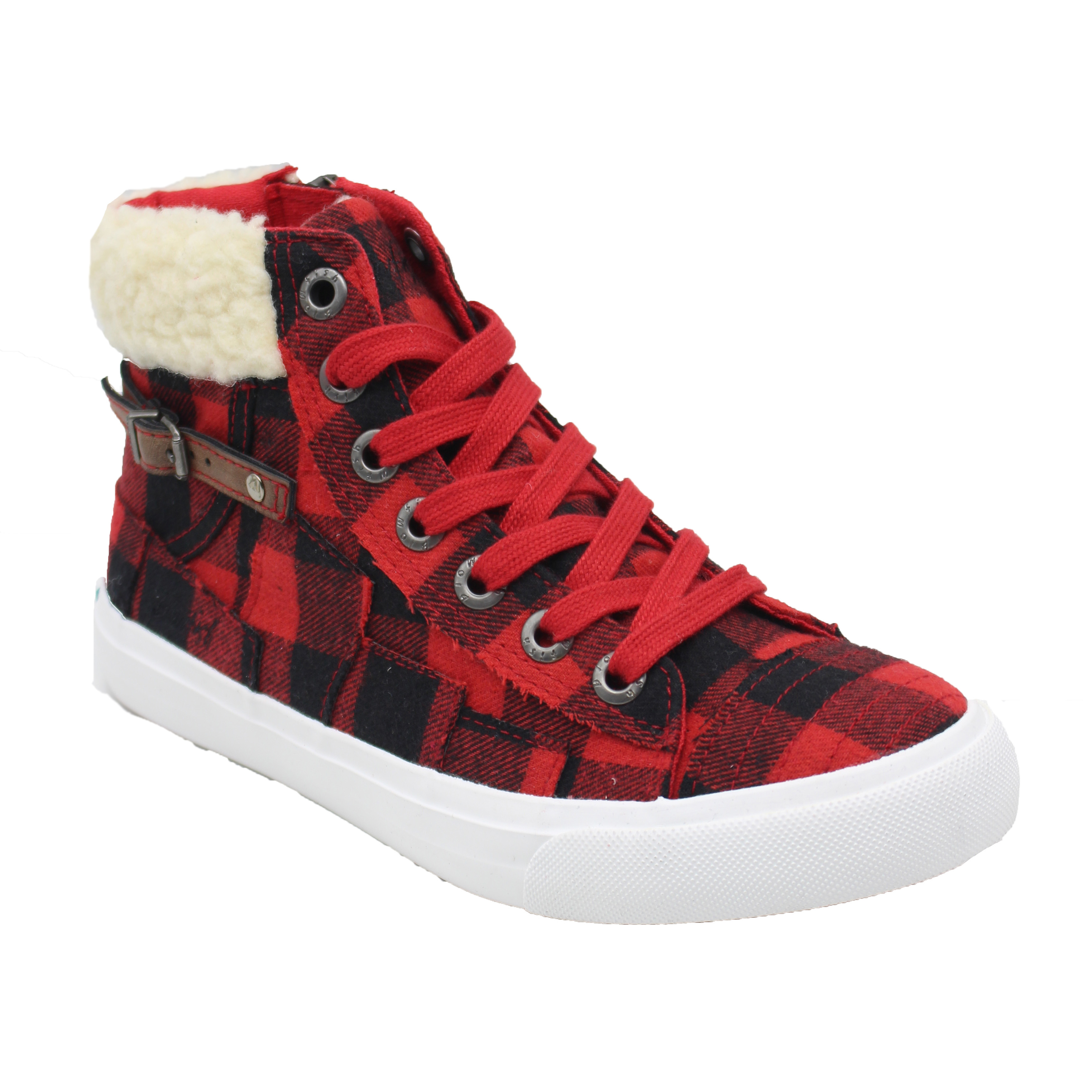 Blowfish Womens Memphis High Top Buffalo Check Faux Sherpa Sneaker | eBay