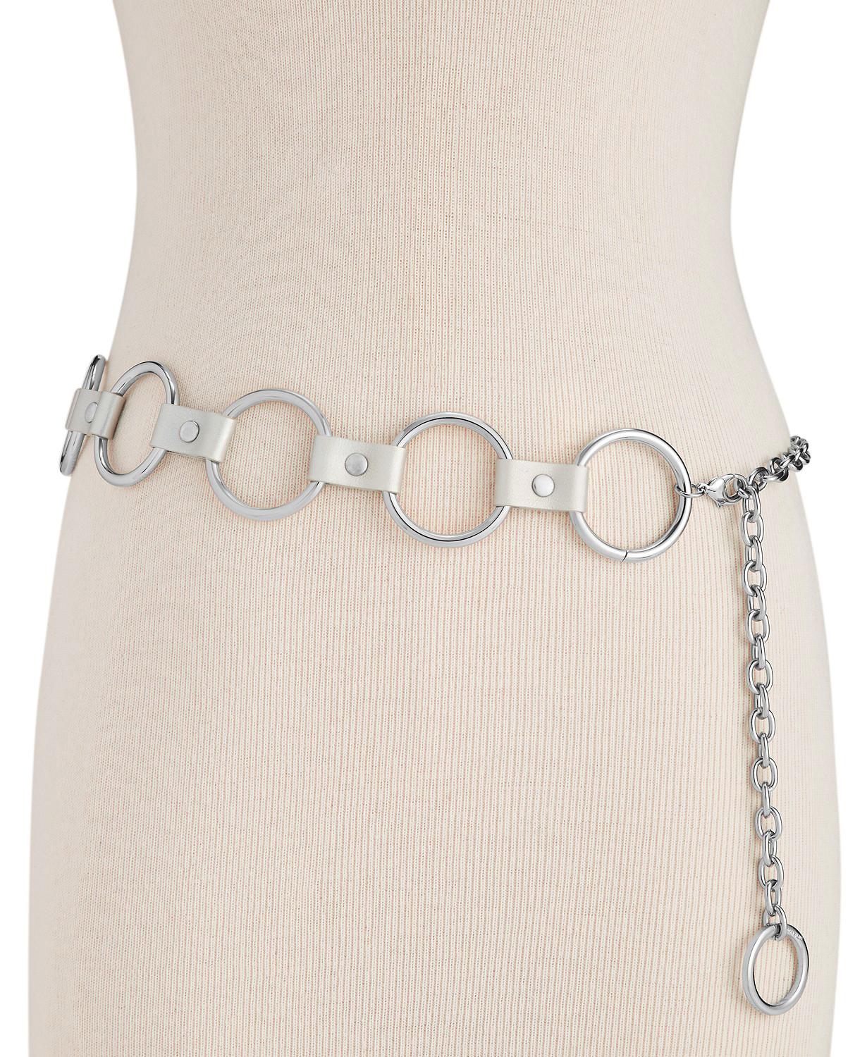 Steve Madden Womens CircleLink Chain Belt (Silver) eBay
