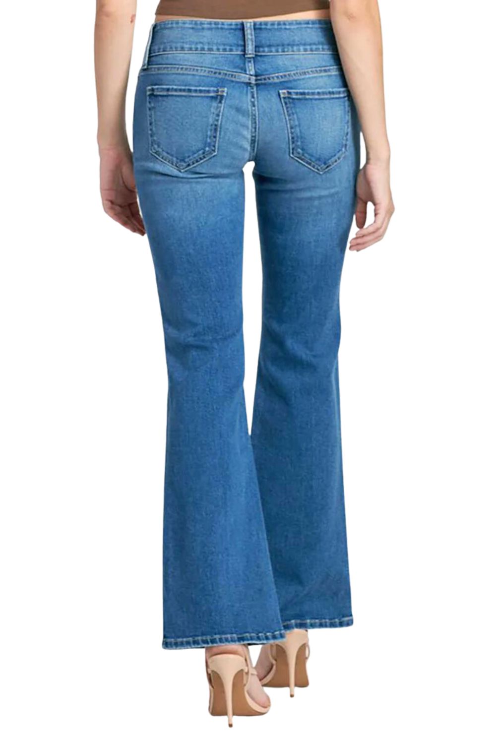 Cello Womens Mid Rise Flare Leg Denim Jeans - Picture 14 of 16