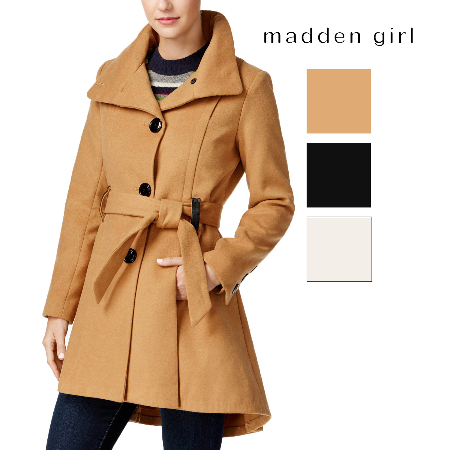 belted skirted coat