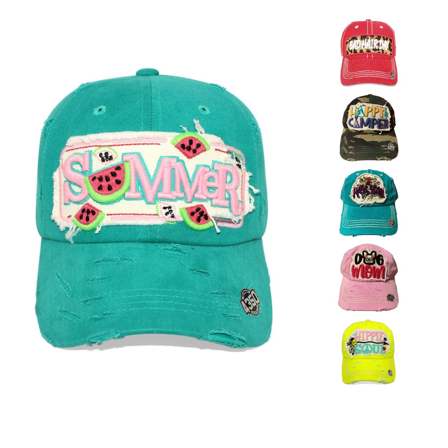4350 District Womens Baseball Cap Washed Distressed Vintage  display picture 1