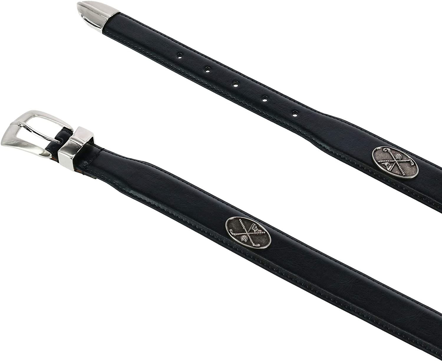 Danbury Golf Collection Mens Golf Club Conchos Top Grain Leather Belt