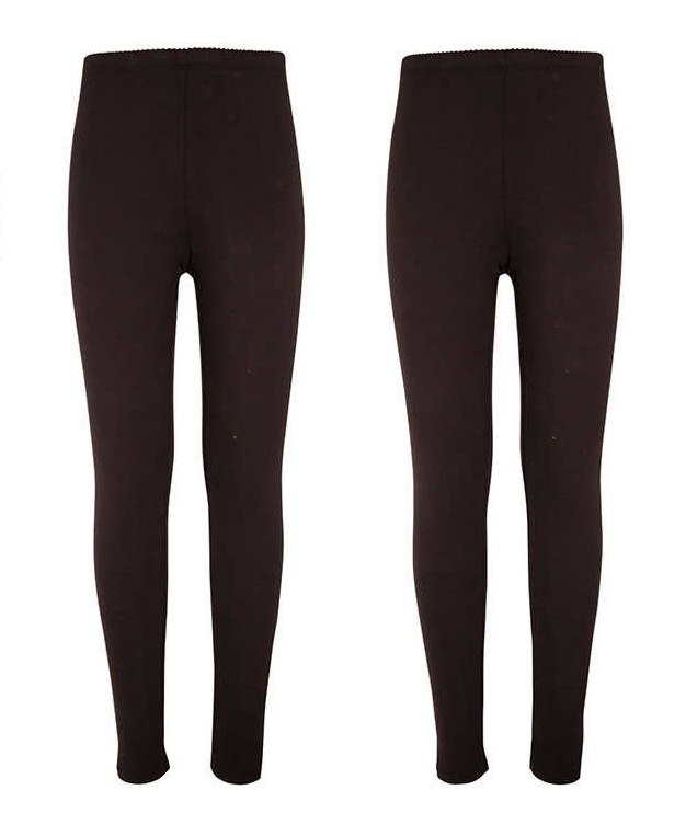 Vigoss Girls 2 Pack Soft Cotton Leggings, Black, Size 5-6 - Picture 2 of 3
