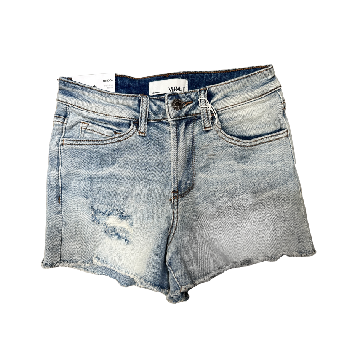 Vervet by Flying Monkey Womens Rebecca Raw Hem Denim Jean