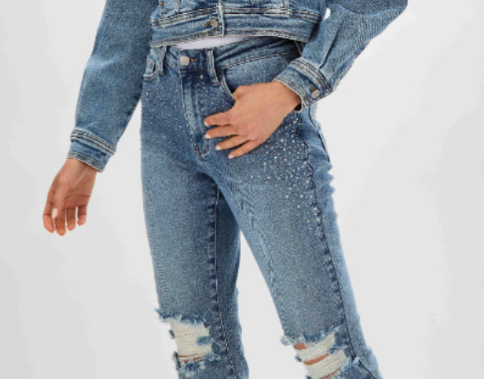 Judy Blue Womens Rhinestone Embellished High Waisted Slim Fit Jeans - Picture 17 of 20