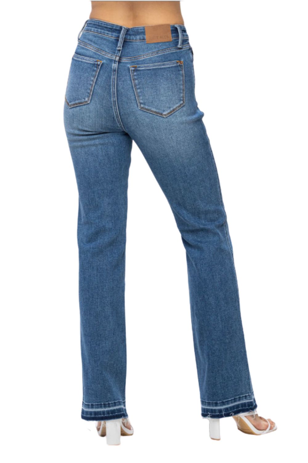 ★ ★ Female mid blue high rise body slim boot fi Judy Blue Womens High Waist Tummy Control Slim Fit Bootcut