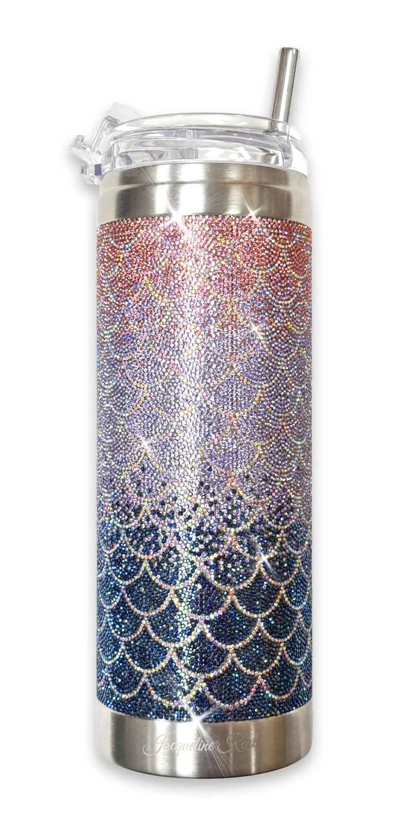 Jacqueline Kent 20oz Mermaid Crystal Tumbler - Lid, Straw, Gift