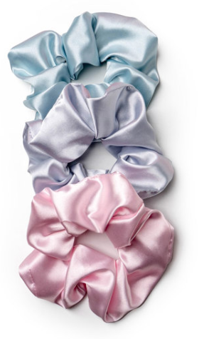 Lemon Lavender Mane Squeeze Oversized Satin Scrunchies, 3pack - Picture 3 of 5