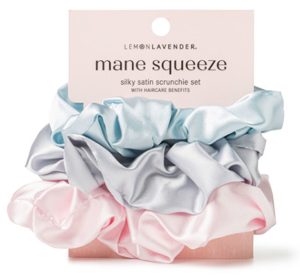Lemon Lavender Mane Squeeze Oversized Satin Scrunchies, 3pack - Picture 4 of 5
