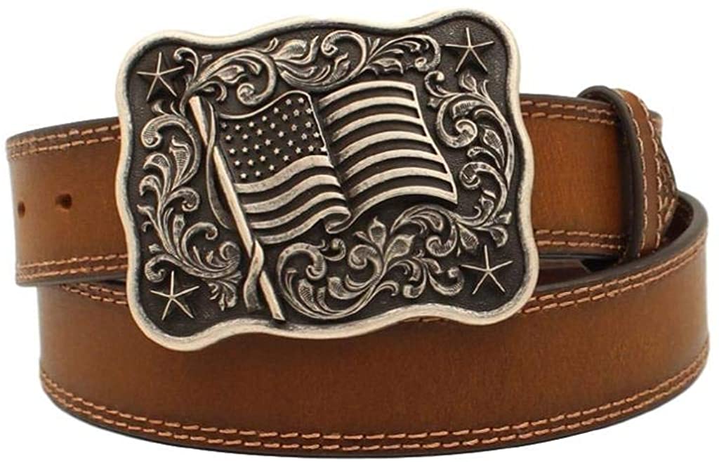 Nocona Mens Western American Flag Buckle Stitched Edge  display picture 3