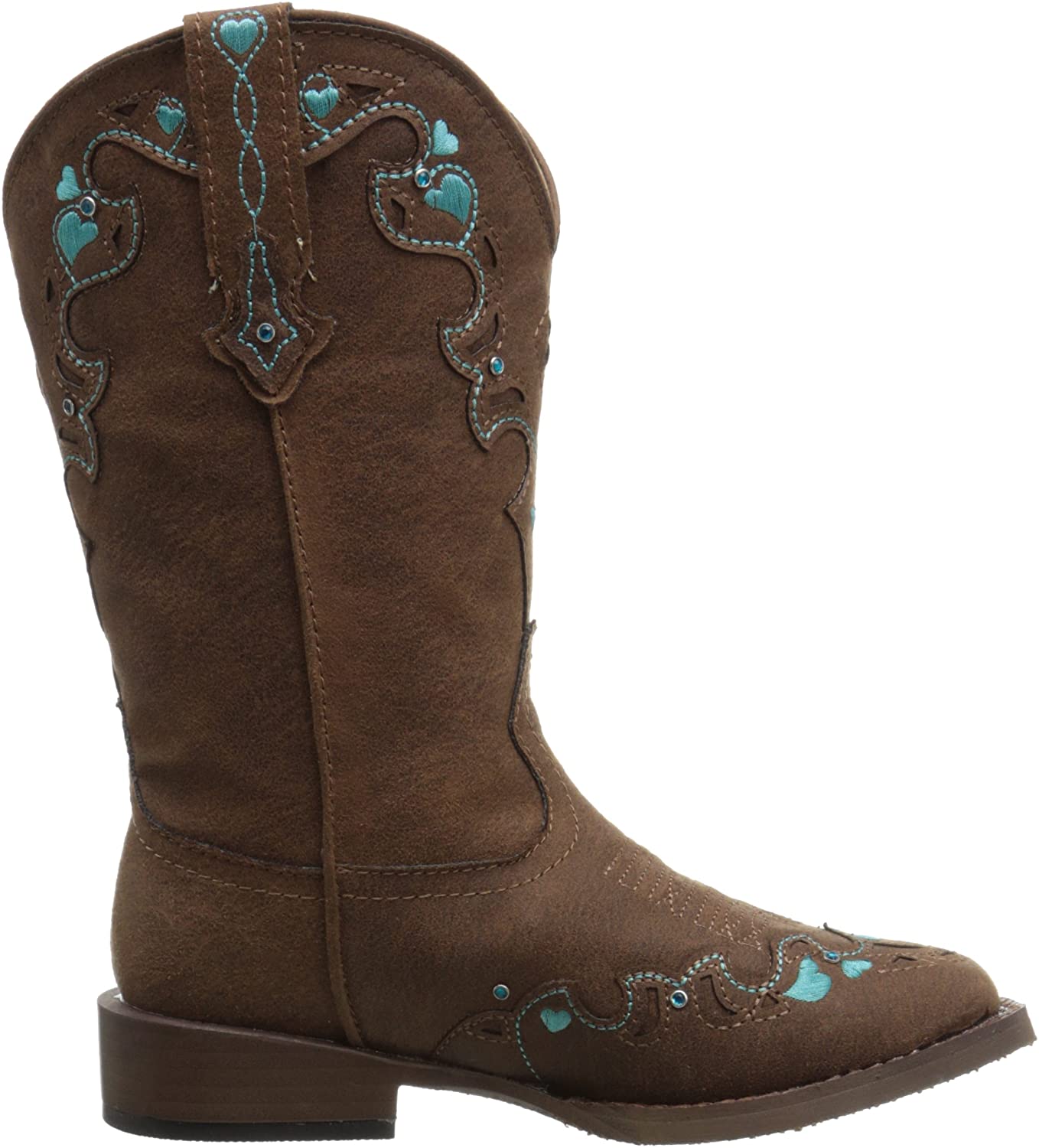 Roper Girls Toddler Hearts Square Toe Cowgirl Boots