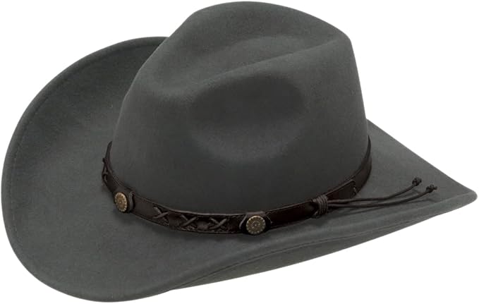 Twister Mens Dakota Crushable Wool Wide Brim Cowboy Hat, Graphite - Picture 2 of 5