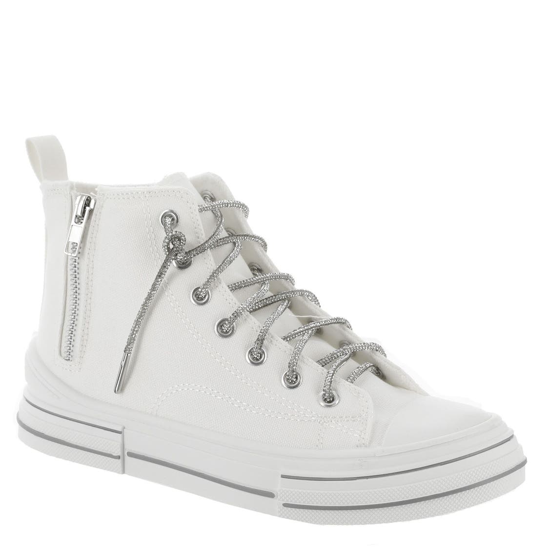 Very G Womens Cora Bling Lace High Top Sneaker, White - Picture 12 of 15