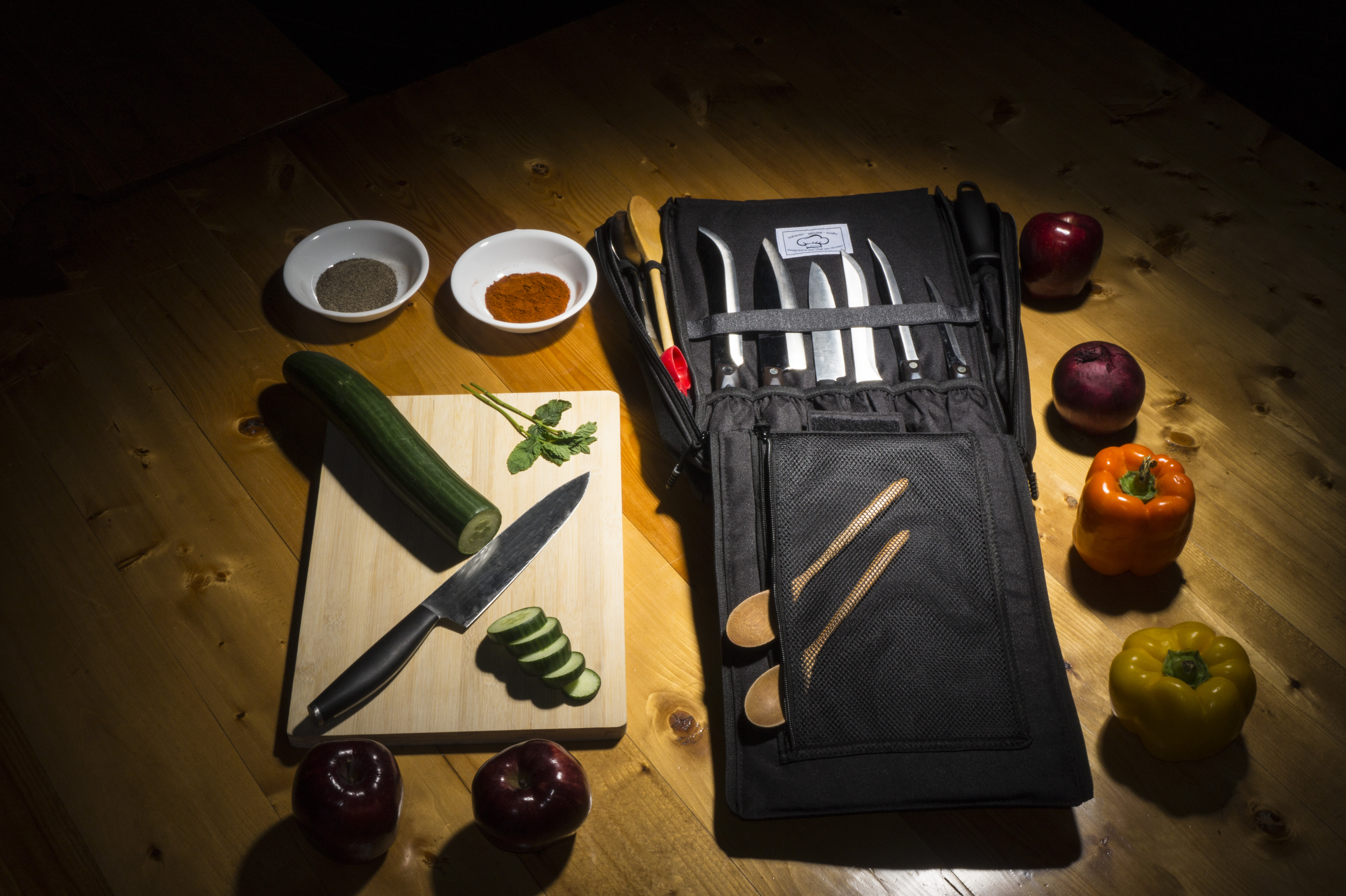 Chef Knife Messenger Bag 6+ Pockets for Knives & Utensils eBay