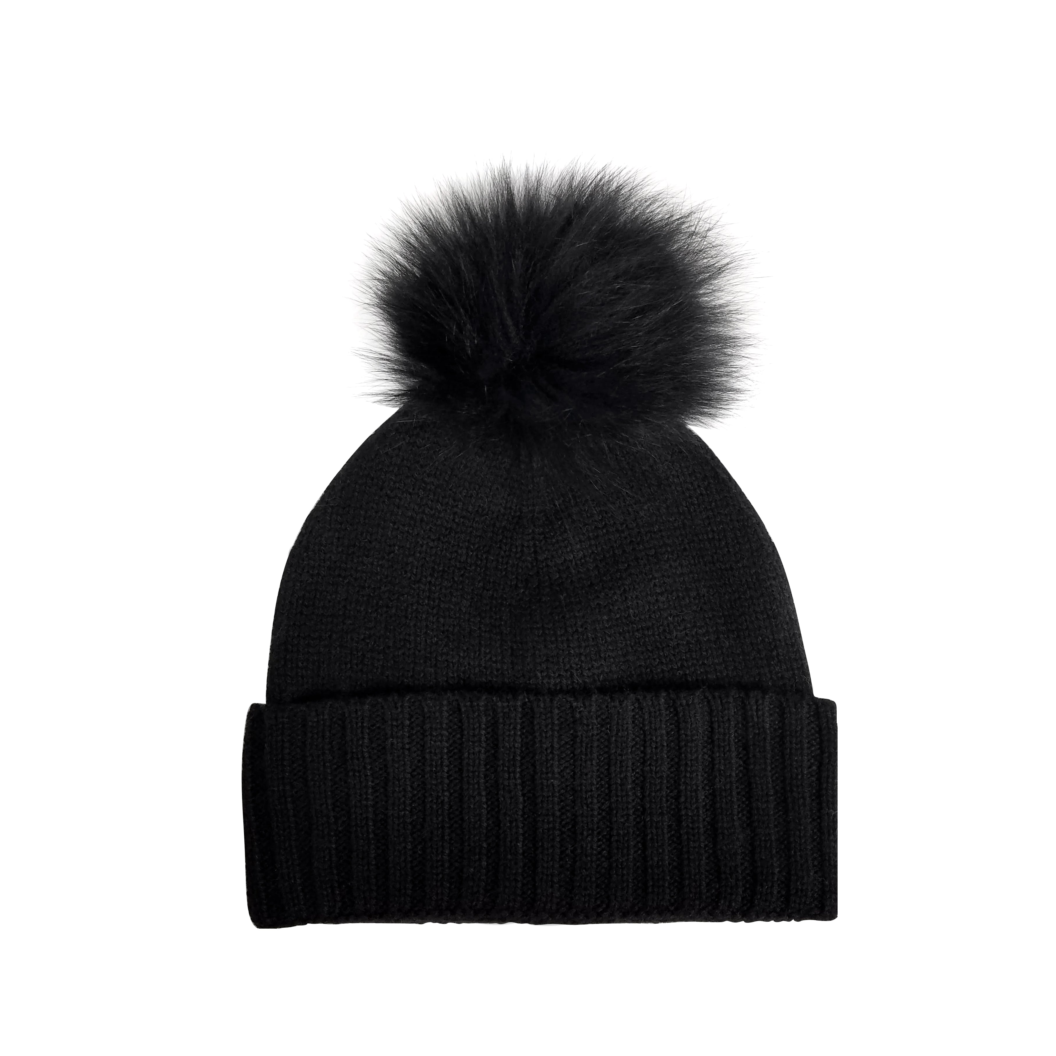Mütze Attack Cashmere Slouchy Cuff Beanie mit Kunstfellbommel FEFM505 - Bild 11 von 15