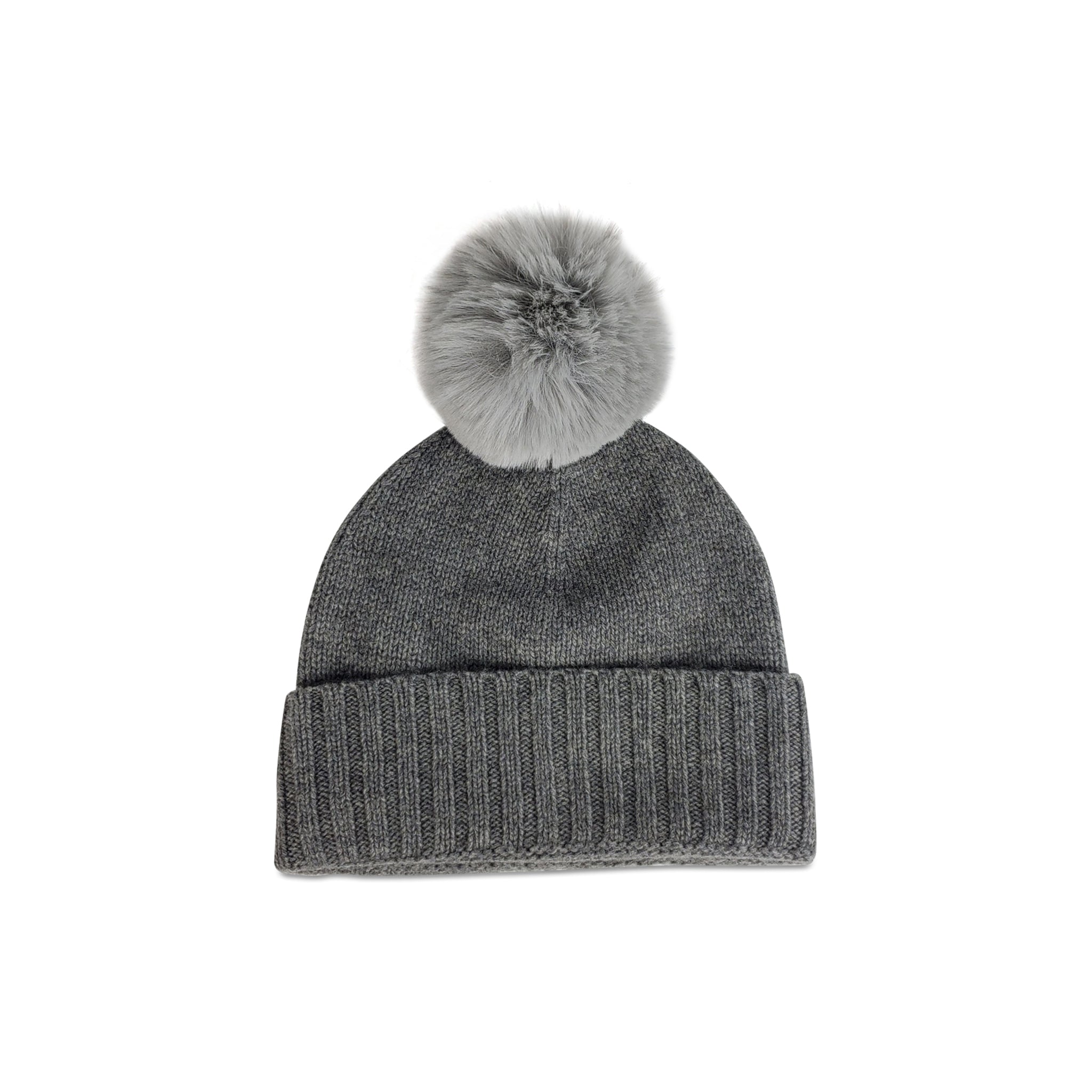 Mütze Attack Cashmere Slouchy Cuff Beanie mit Kunstfellbommel FEFM505 - Bild 10 von 15