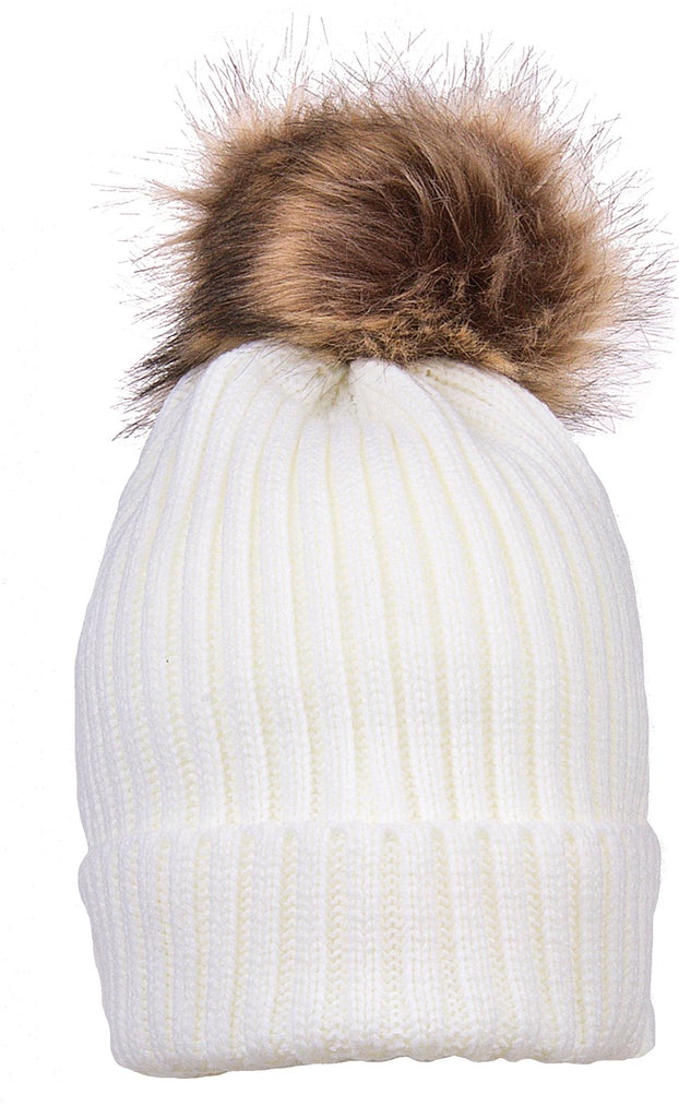 Karen Keith Beanie Slouchy Warm Winter Knit Hat Removeable Pom-Pom POM2 LTC Hats - Picture 7 of 8