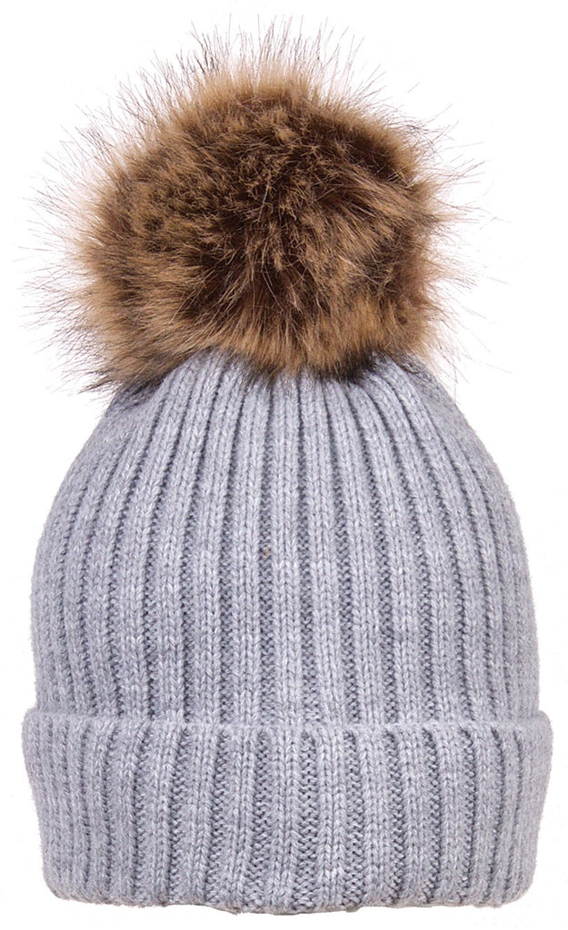 Karen Keith Beanie Slouchy Warm Winter Knit Hat Removeable Pom-Pom POM2 LTC Hats - Picture 6 of 8