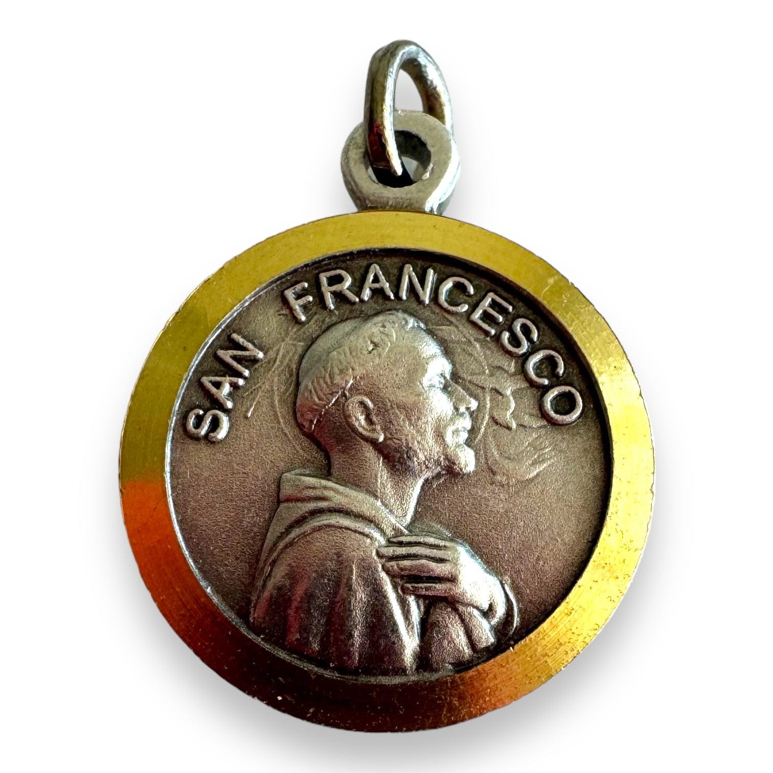 Medaglia Di San Francesco D’Assisi In Argento Sterling – 14,5 Mm, Gioiello Religioso In Argento