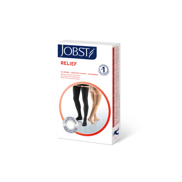 JOBST Relief Petite Silicone Compression Thigh High, 15-20 mmHg Open Toe - Picture 18 of 60