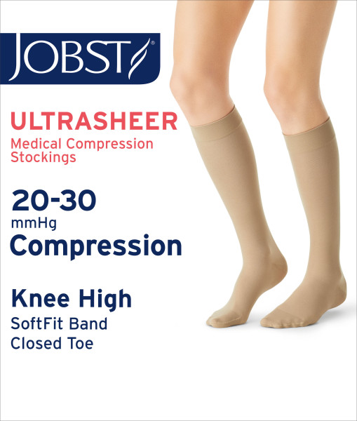 JOBST Women's Ultrasheer SoftFit Knee High Classic 20-30 mmHg Closed Toe - Picture 13 of 32