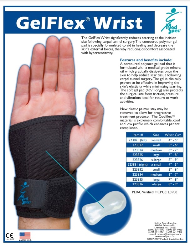 Med Spec GelFlex Wrist Support Brace, Black - Picture 8 of 36