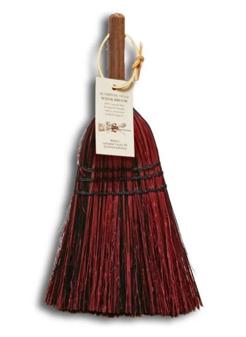AMISH DELUXE MULTI-COLORED WHISK BROOM – Corn Straw Hand Brush & Handle
