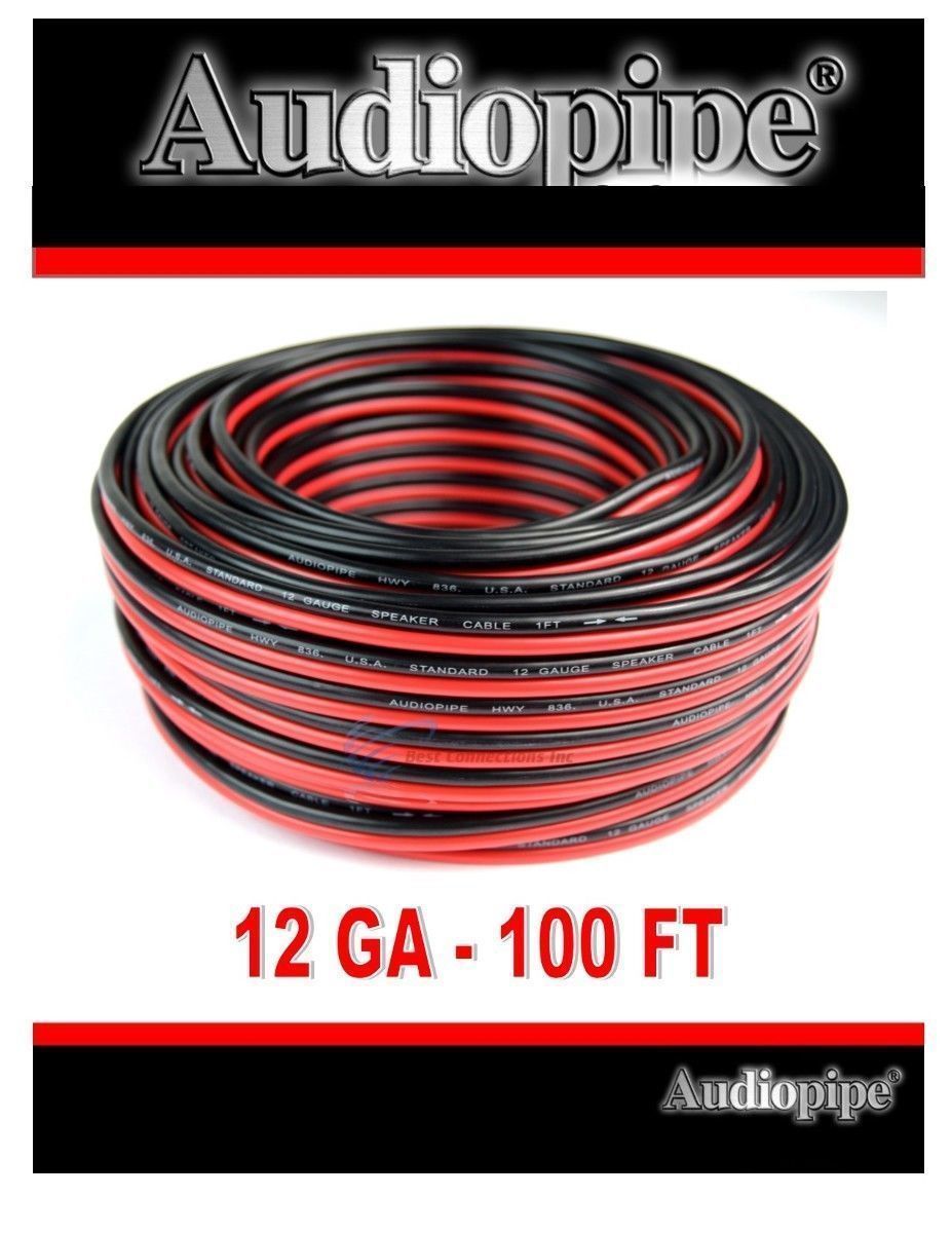 12 Gauge 100 Feet Red Black Stranded 2 Conductor Speaker Wire Cable