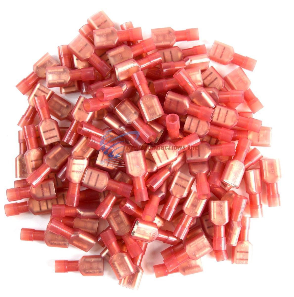 100 PCS 22-18 GA Gauge 12v Red Nylon Male Disconnect Install Bay