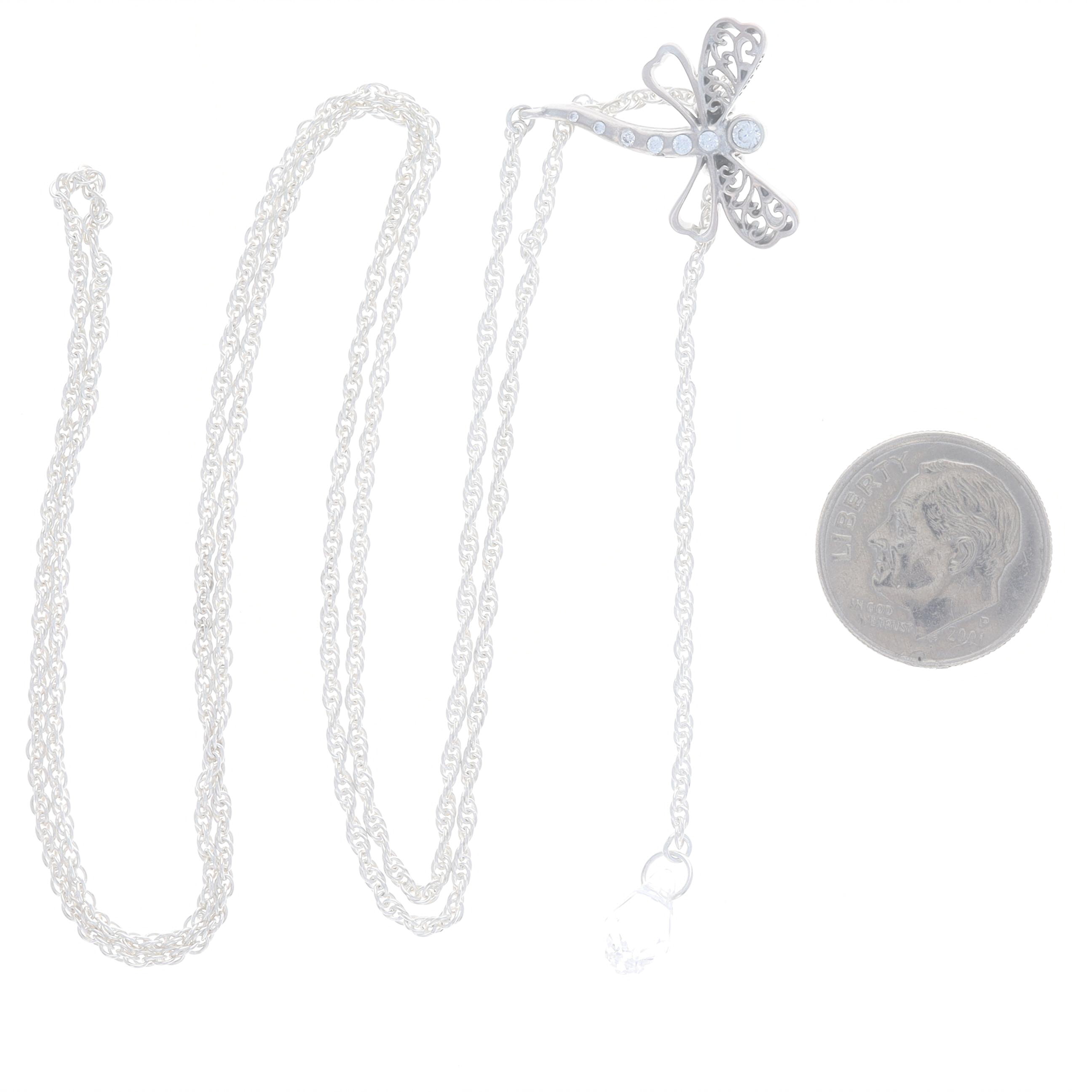Pandora Dreamy Dragonfly Lariat Necklace Sterling Silver 925