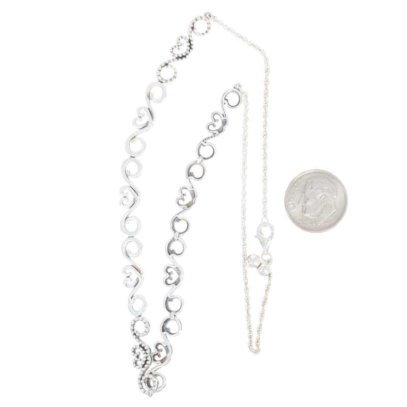 heart swirls choker necklace