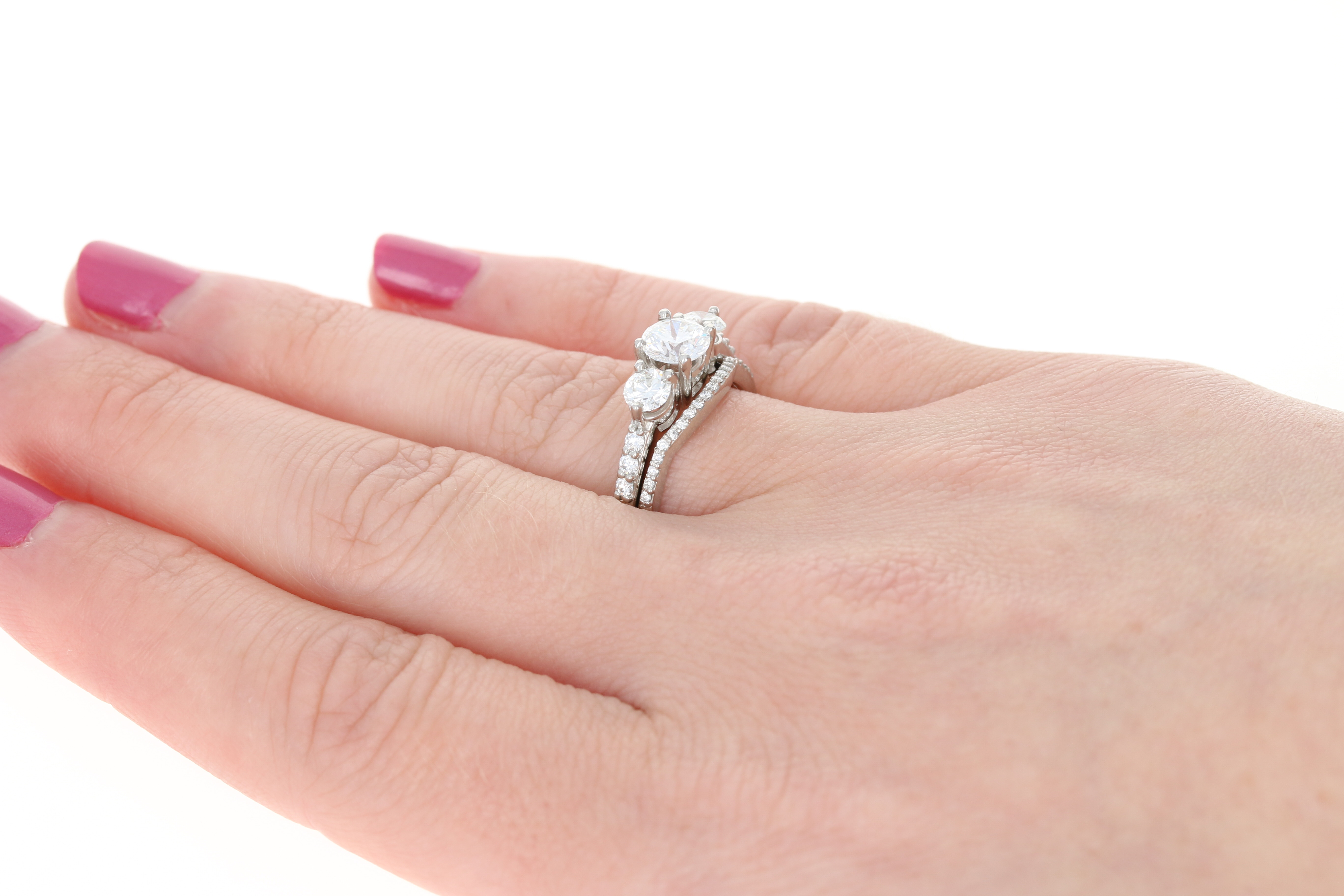 Wedding Bride Asscher Cut Pink /& White Topaz Silver Ring Size N P R T Jewelry