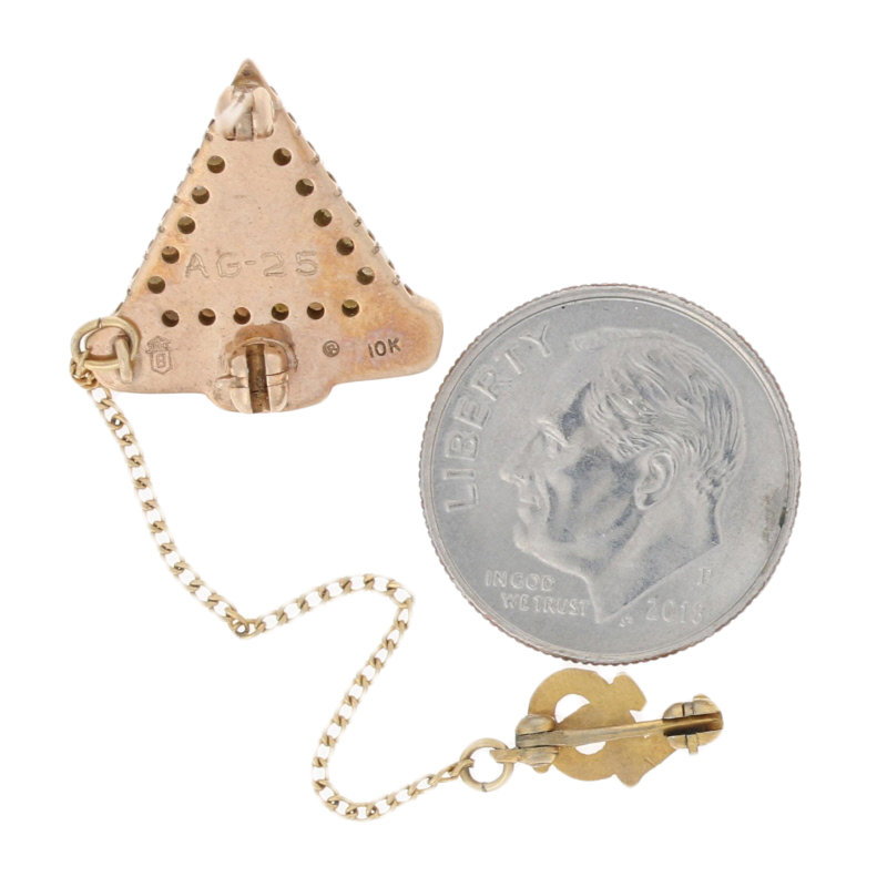 Delta Phi Epsilon Badge 10k Yellow Gold Seed Pearls &amp; Enamel Sorority