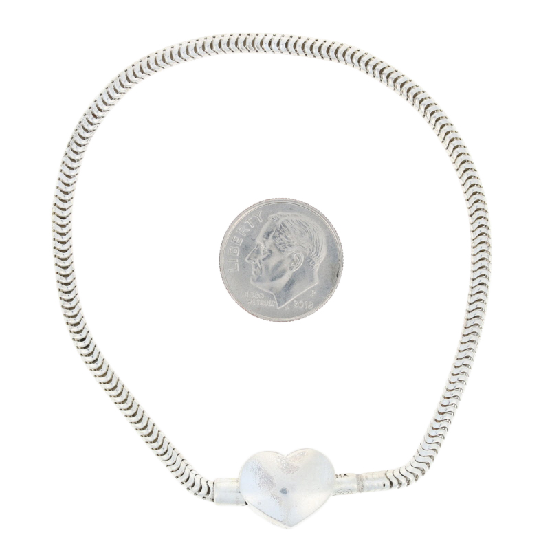 16 cm 5 braccialetti a serpente con chiusura placcata in argento bianco Rubyca