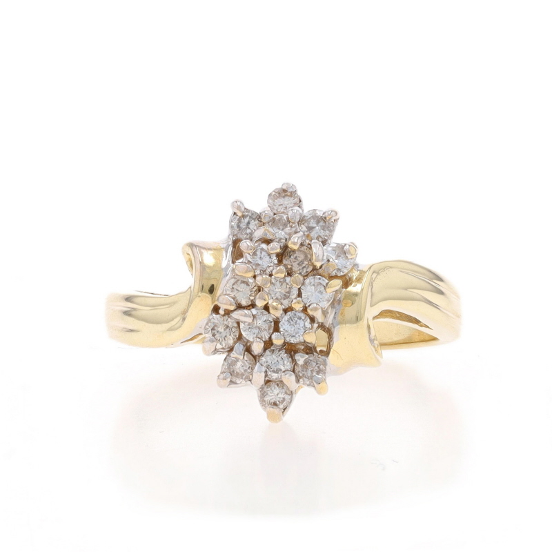 Bague Bypass Or Jaune 14k Rubis Et Diamant 1.25ctw Taille 4.5 - Occasion Wilson