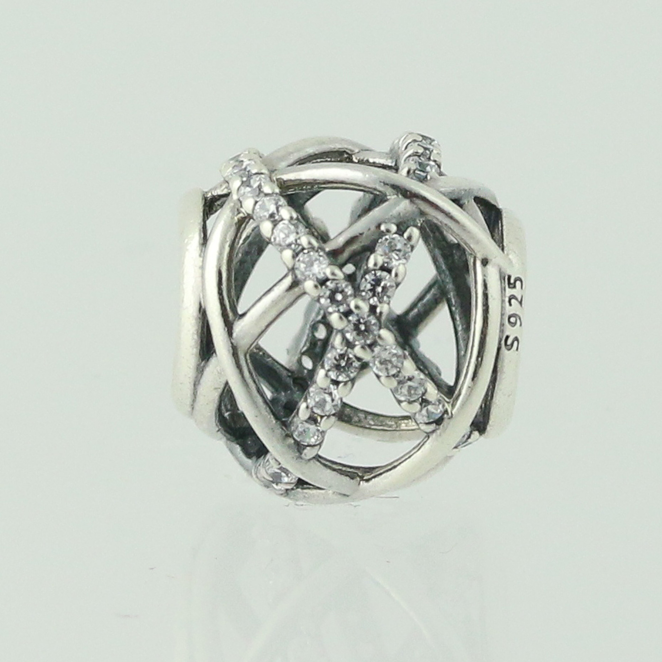 New Authentic Pandora Charm - Sterling Silver 791388CZ Galaxy Clear CZ Bead | eBay