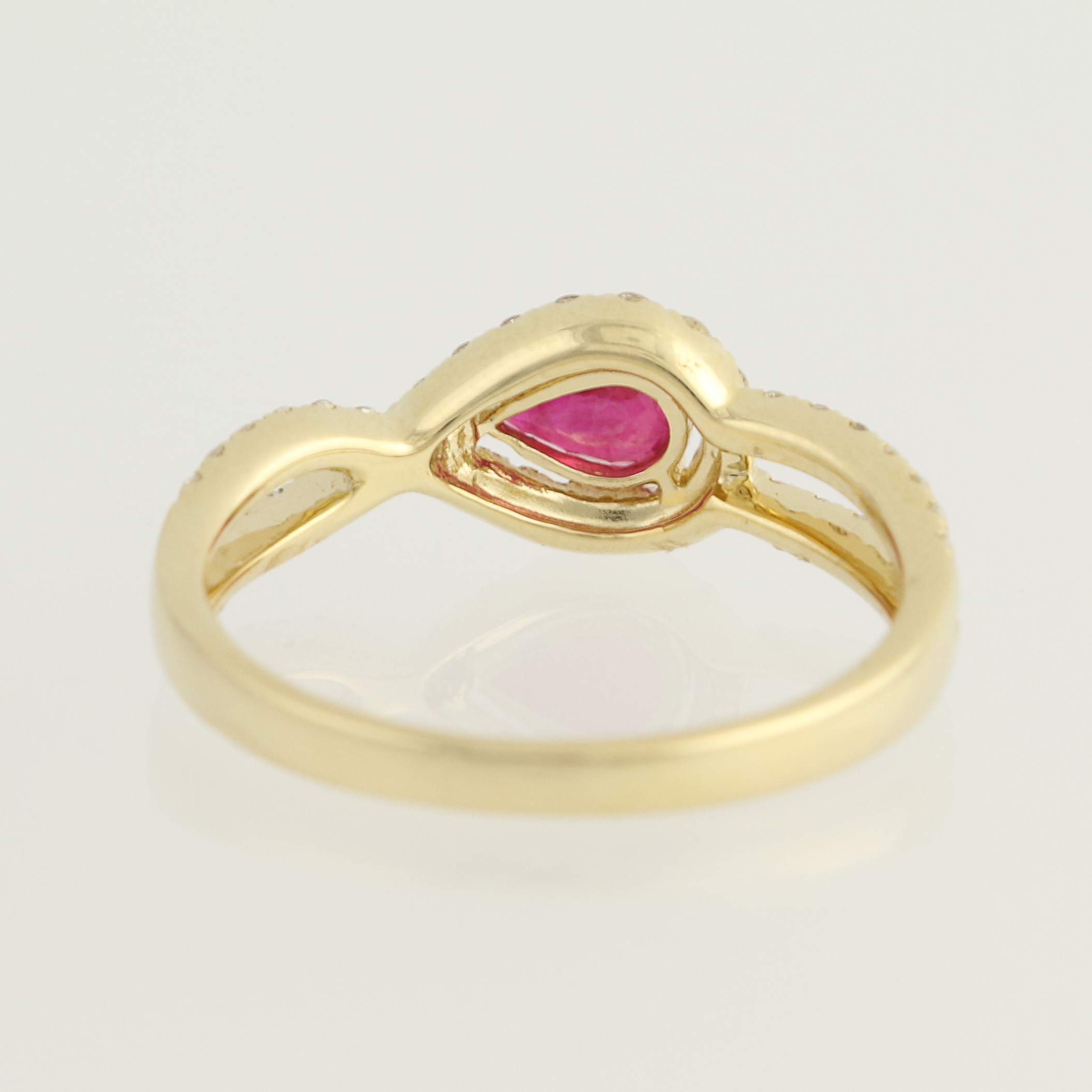9ct Oro Rosa Diamante Anillo nudo de amor