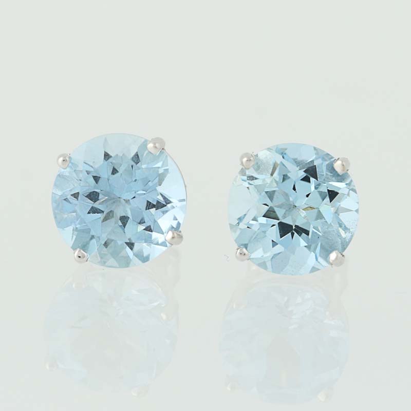 Details About New Aquamarine Stud Earrings 18k White Gold March Birthstone Pierced 3 68ctw Details About New Aquamarine Stud Earrings 18k White Gold March Birthstone Pierced 3 68ctw